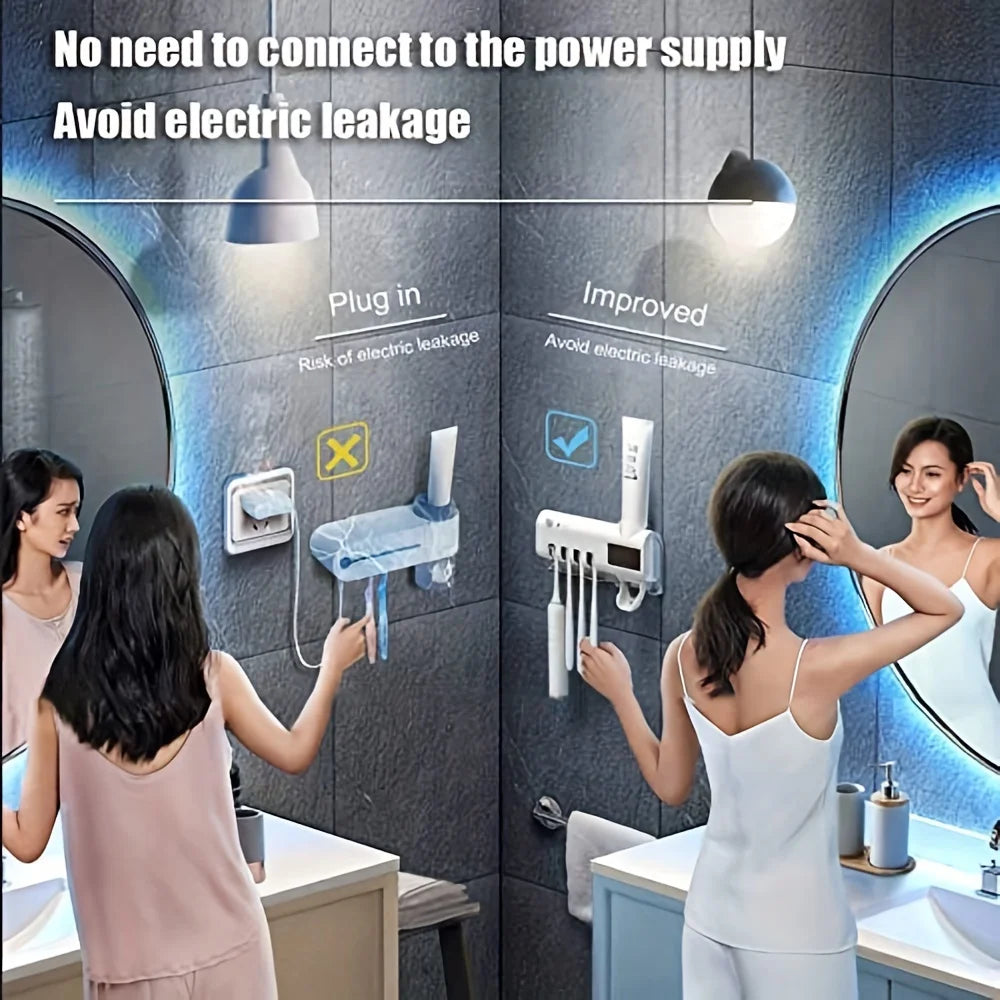 SmartAuto® Wall-Mount Toothpaste Dispenser & Holder Set