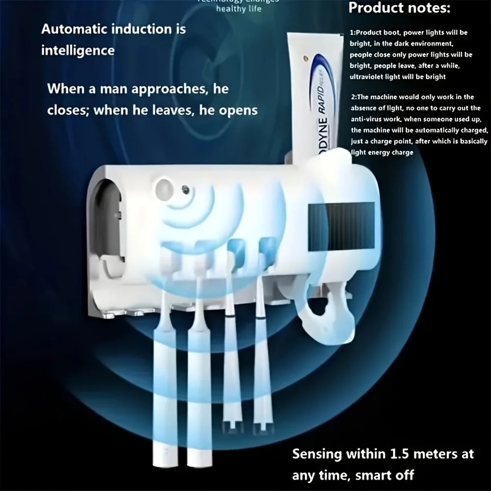 SmartAuto® Wall-Mount Toothpaste Dispenser & Holder Set