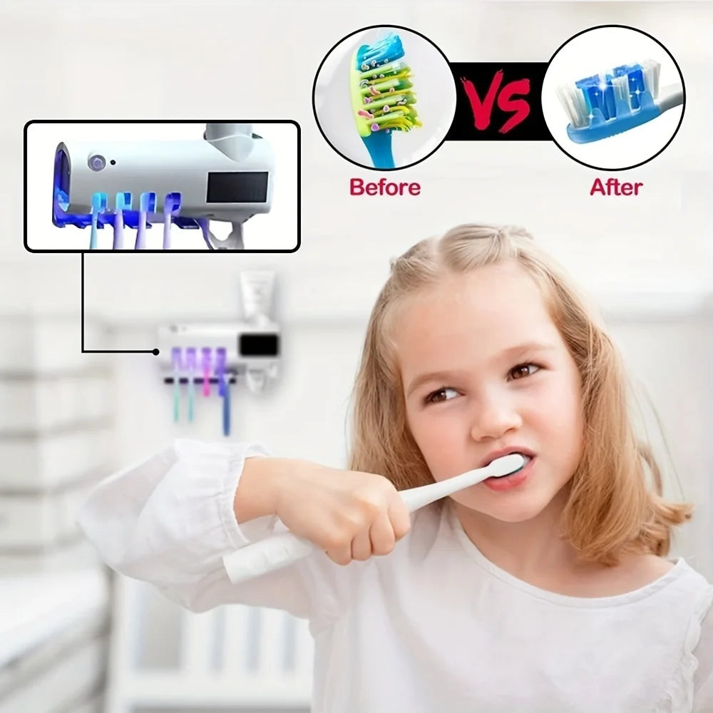 SmartAuto® Wall-Mount Toothpaste Dispenser & Holder Set
