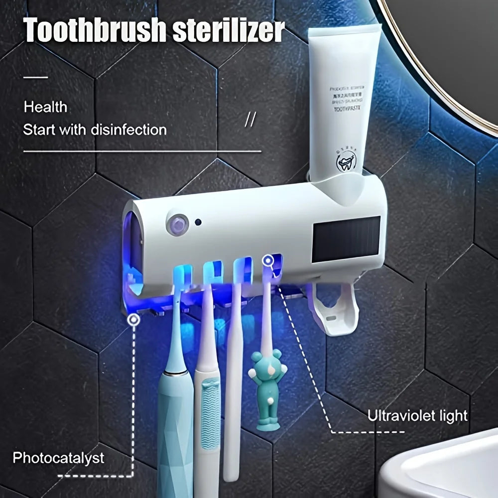 SmartAuto® Wall-Mount Toothpaste Dispenser & Holder Set