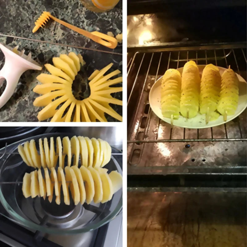 Portable Potato Spiral Cutter &amp; BBQ Skewers