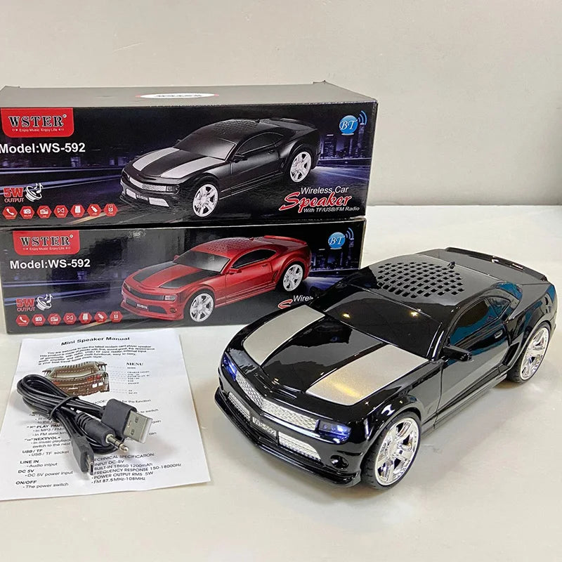 TurboSound® Mini Car Bluetooth Speaker – Wireless Portable Loudspeaker with Stereo Sound & Deep Bass