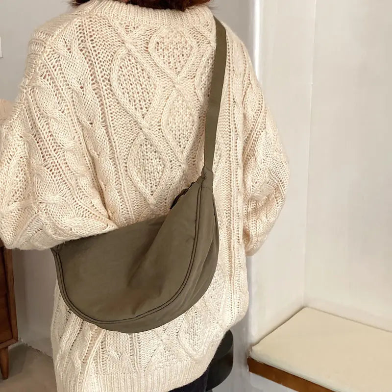 Upgraded Vintage Nylon Shoulder Bag – Stylish & Lightweight Women's Crossbody Purse