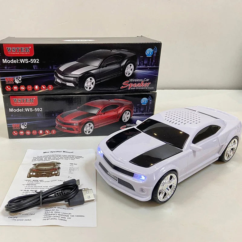 TurboSound® Mini Car Bluetooth Speaker – Wireless Portable Loudspeaker with Stereo Sound & Deep Bass