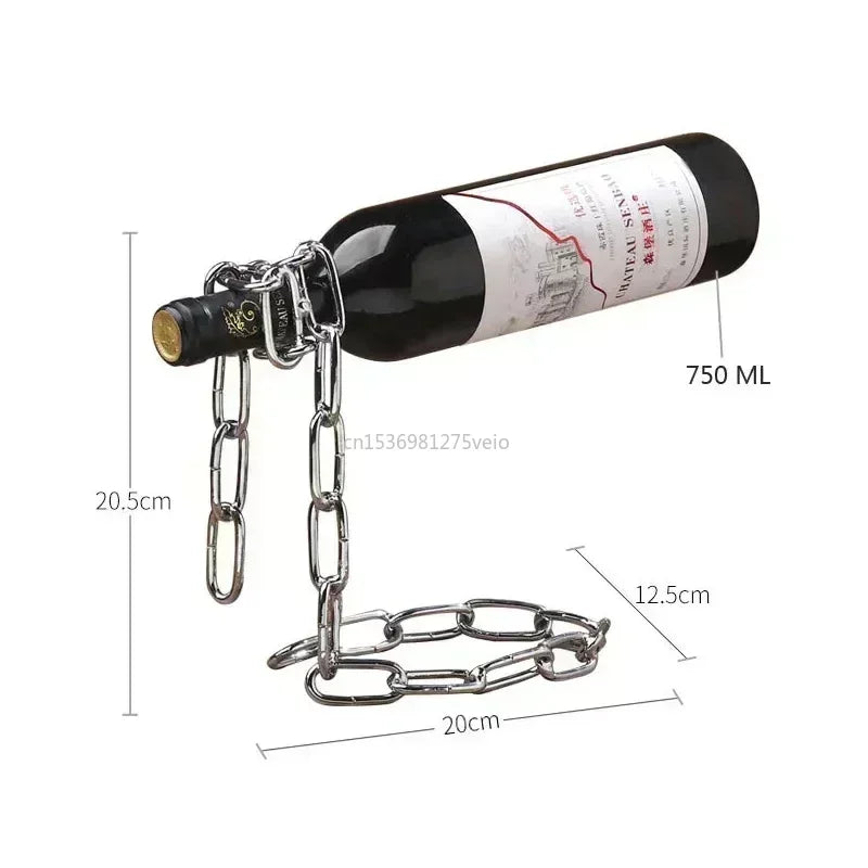 Magical Floating Chain Wine Rack – The Ultimate Illusion for Your Bar & Home
