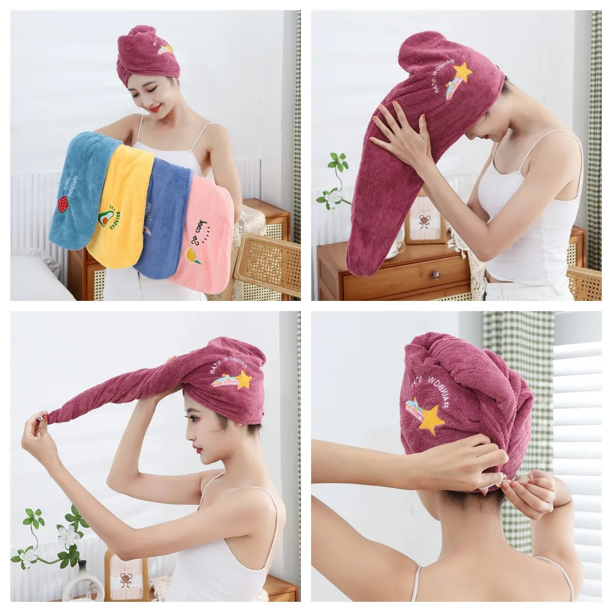 Ultra-Absorbent Quick-Dry Hair Towel – Soft, Cute & Gentle on Hair
