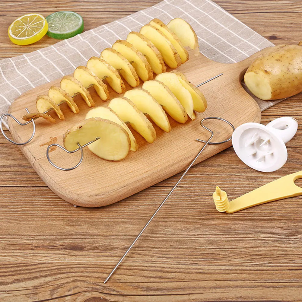 Portable Potato Spiral Cutter &amp; BBQ Skewers