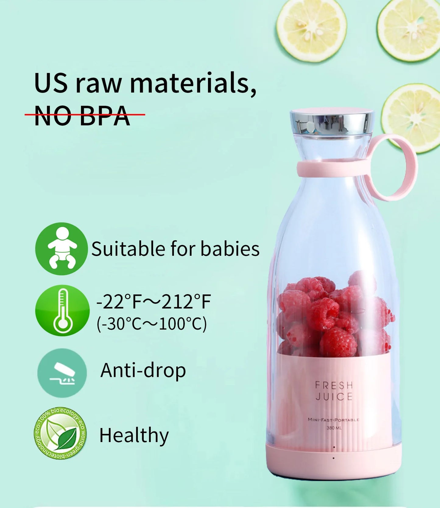 FreshBlend Mini®   Portable USB Rechargeable Juicer