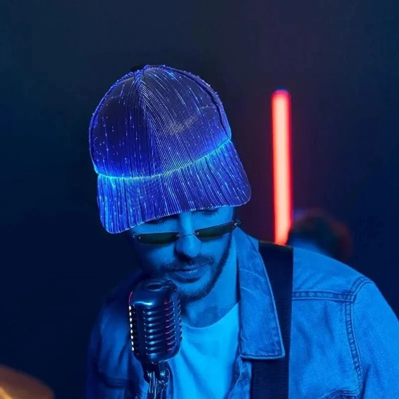 LumiGlow 7-Color LED Fiber Optic Baseball Cap