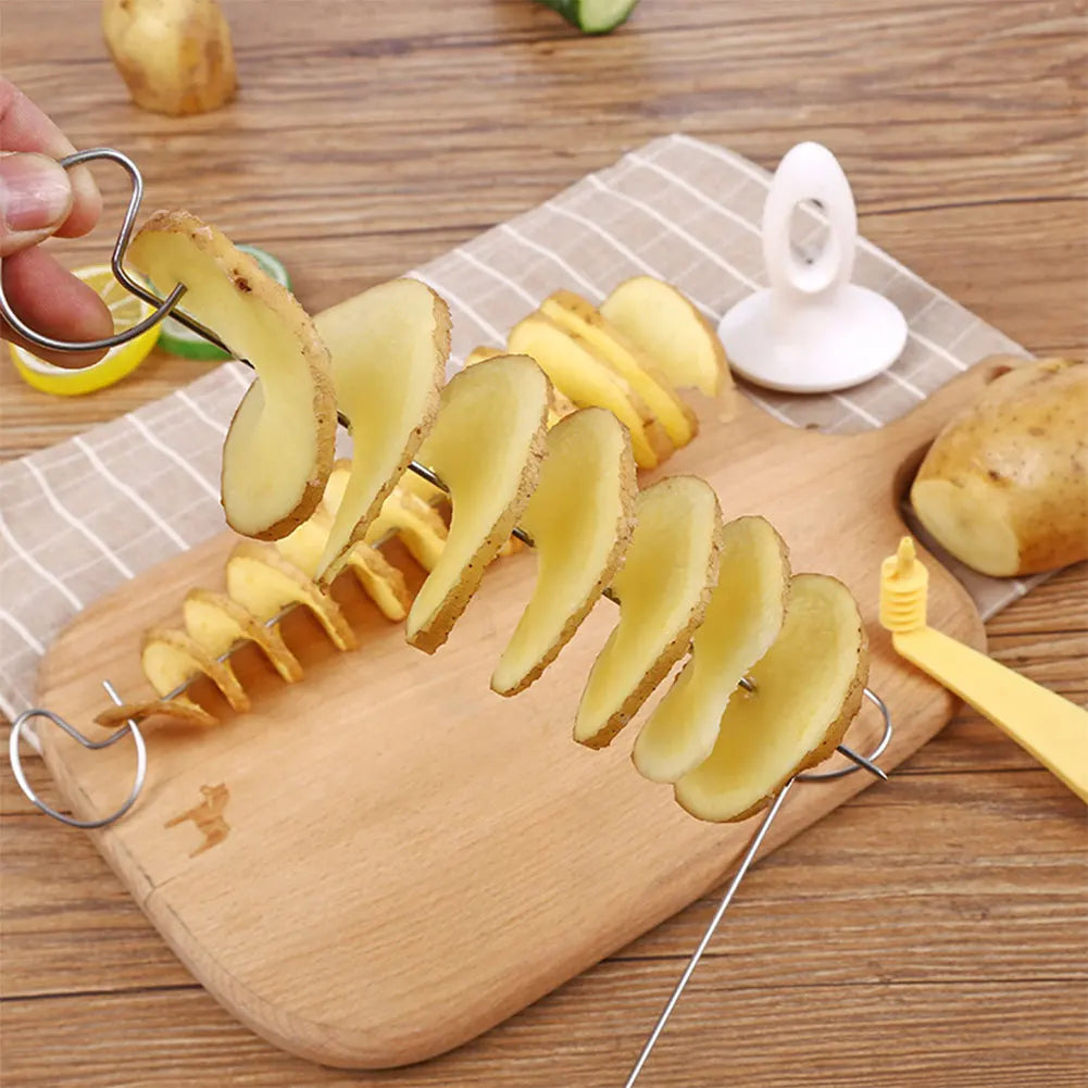 Portable Potato Spiral Cutter &amp; BBQ Skewers