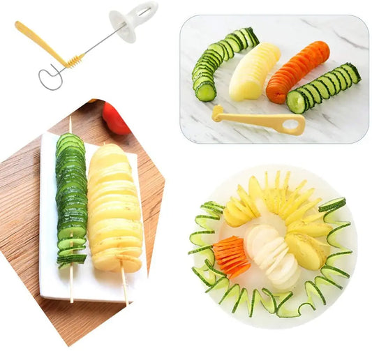 Portable Potato Spiral Cutter &amp; BBQ Skewers