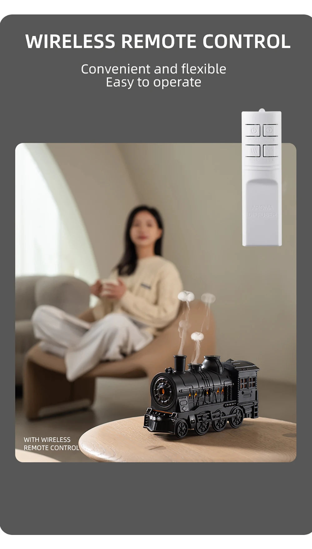 Vintage Train Ultrasonic Aroma Diffuser & Humidifier