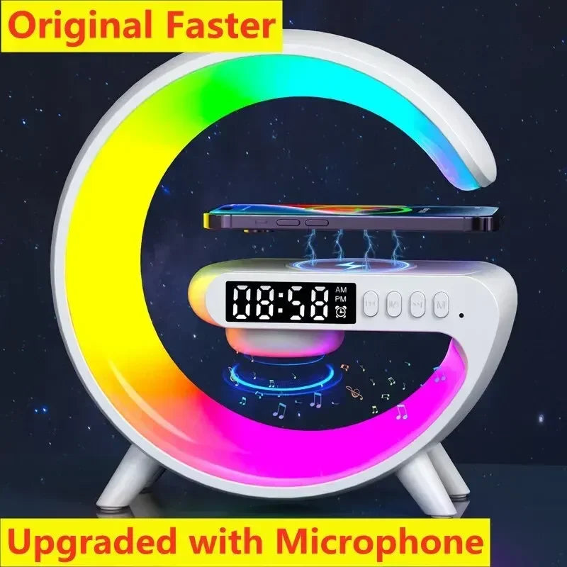 GlowCharge® 3-in-1 Wireless Charging Station with Bluetooth Speaker & RGB Night Light
