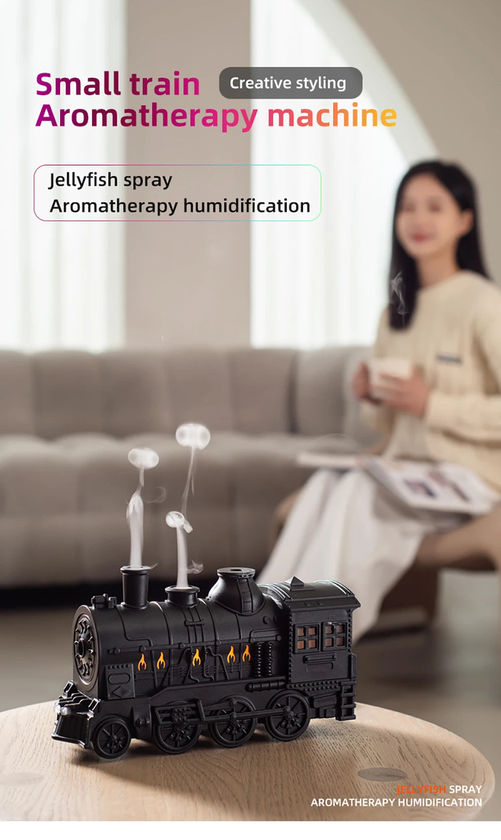 Vintage Train Ultrasonic Aroma Diffuser & Humidifier