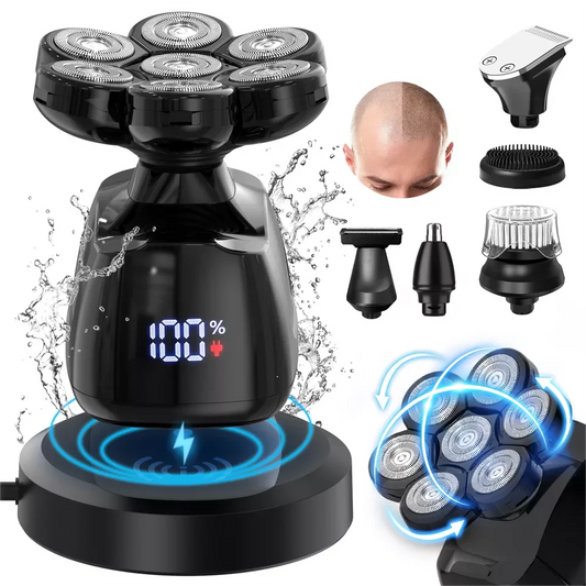 SEJOY 6-in-1 7D Electric Head Shaver – The Ultimate Bald Men’s Grooming Kit