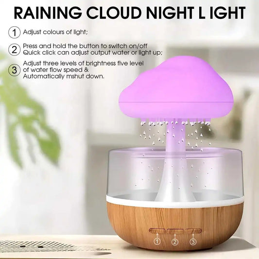 Rain Cloud Humidifier & Night Light Aromatherapy Lamp