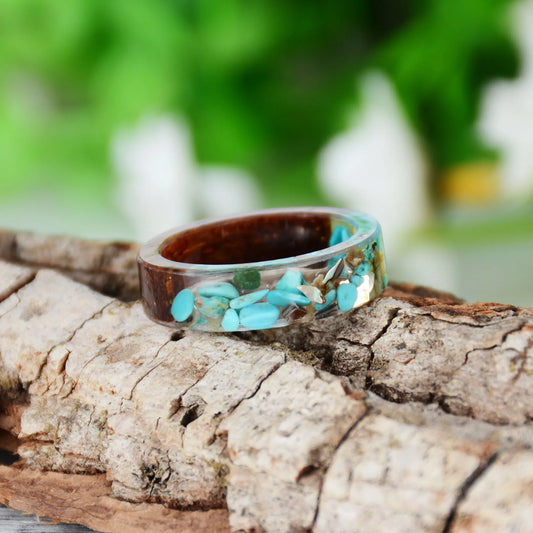 Ethereal Bloom Resin Ring – A Handmade Touch of Nature & Elegance